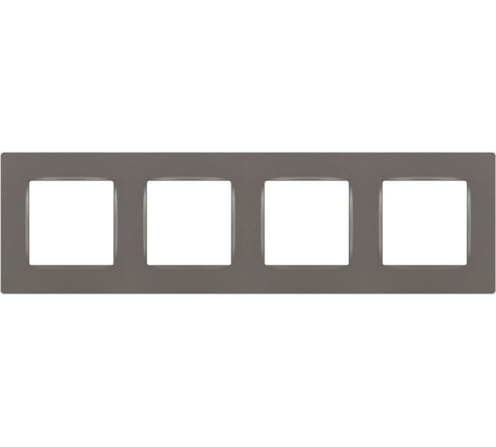 Изображение товара Рамка для розеток и выключателей ЭРА Серия 12 12520416 на 4 поста, Классик, титан Б0067774