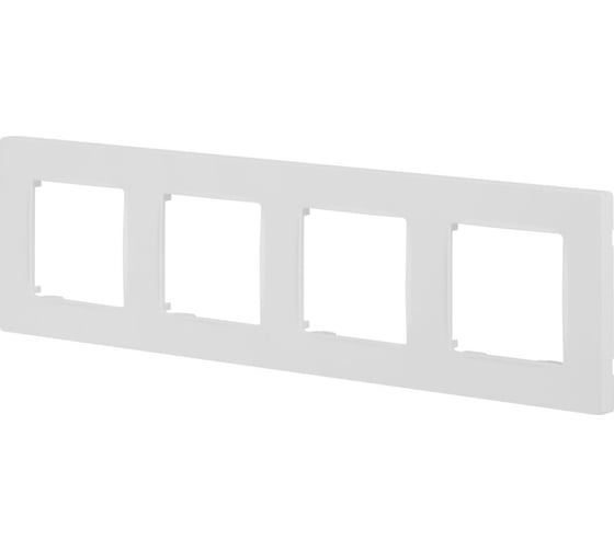 Изображение товара Рамка для розеток и выключателей ЭРА Серия 12 12520401М на 4 поста, Классик, белый матовый Б0067764