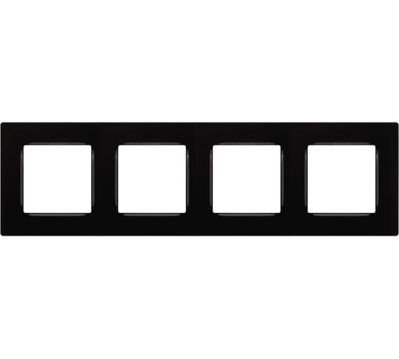 Изображение товара Рамка для розеток и выключателей ЭРА Серия 12 12520406 на 4 поста, Классик, черный Б0067718