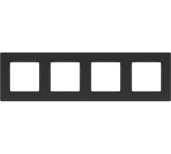 Изображение товара Рамка для розеток и выключателей ЭРА Серия 12 12520412 на 4 поста, Классик, графит Б0067791