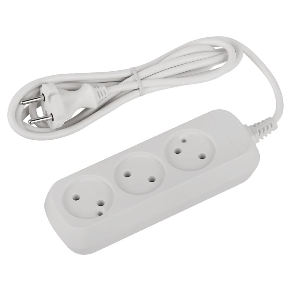 Изображение товара Удлинитель электрический  ЭРА UDL10315 Greenline 3 розетки без заземления 1,5м ПВС 2x0.75мм2 Б0065048