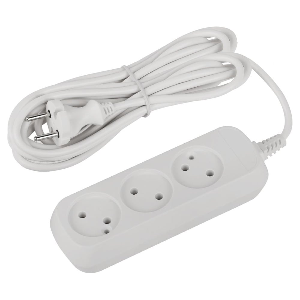 Изображение товара Удлинитель ЭРА UDL10350 Greenline, 3 розетки, 5 м, без заземления