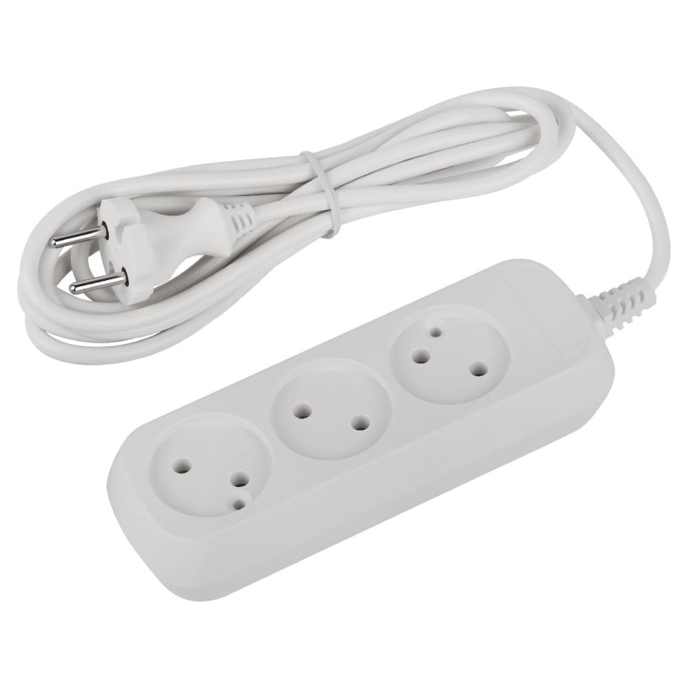 Изображение товара Удлинитель электрический  ЭРА UDL10330 Greenline 3 розетки без заземления 3м ПВС 2x0.75мм2 Б0065072