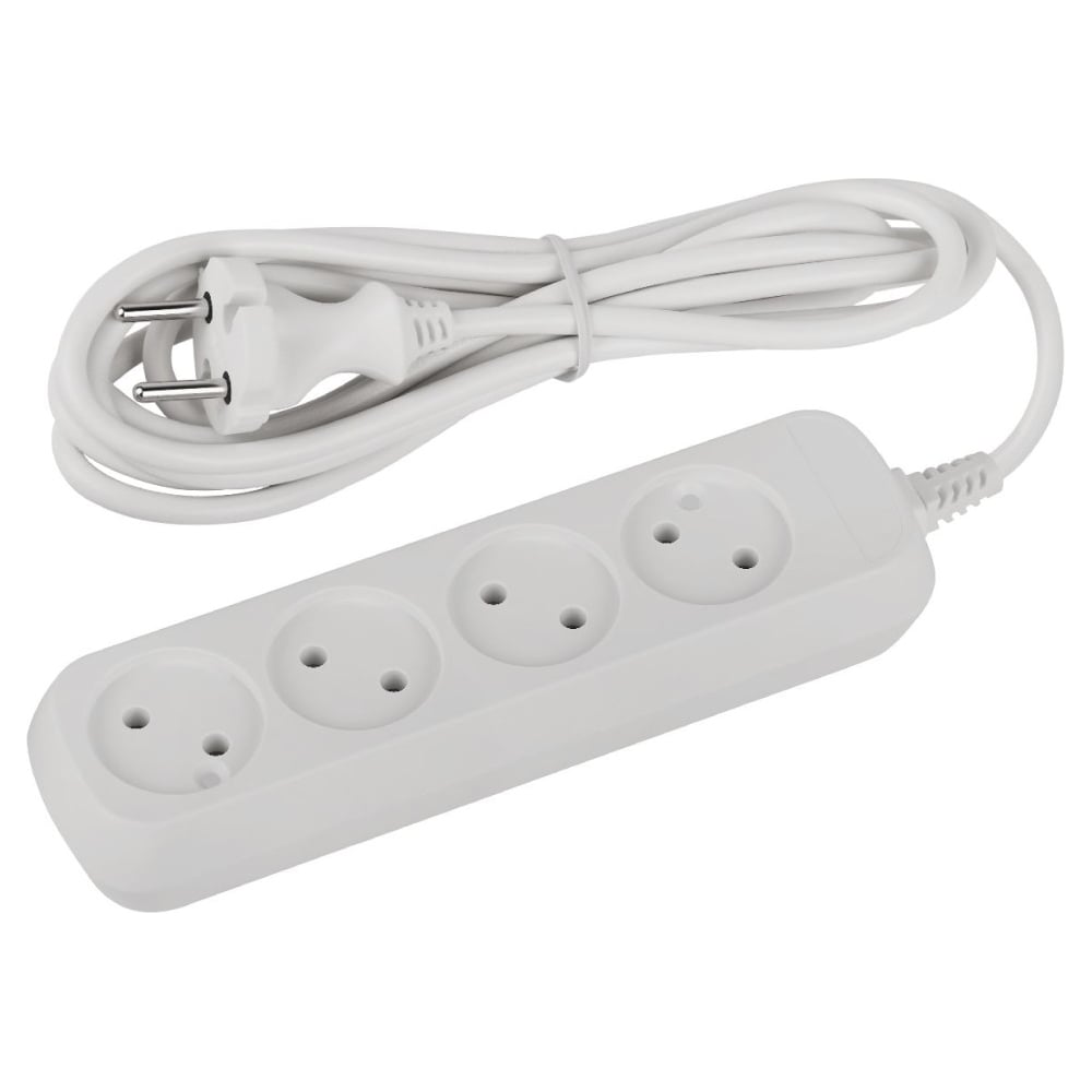 Изображение товара Удлинитель электрический ЭРА UDL10430 Greenline 4 розетки без заземления 3м ПВС 2x0.75мм2 Б0065050