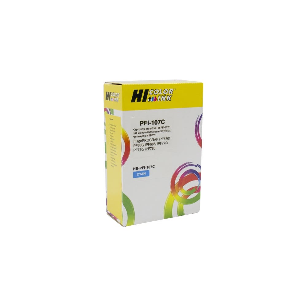 Изображение товара Картридж Hi-Black PFI-107C для Canon iPF680 685 780 785 голубой