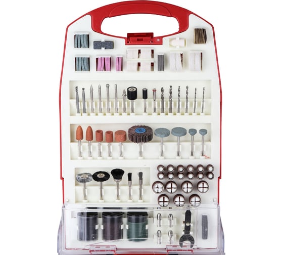 Изображение товара Набор принадлежностей для гравировальных машин P.I.T. 188 предметов, пластиковый кейс ASET11-0188