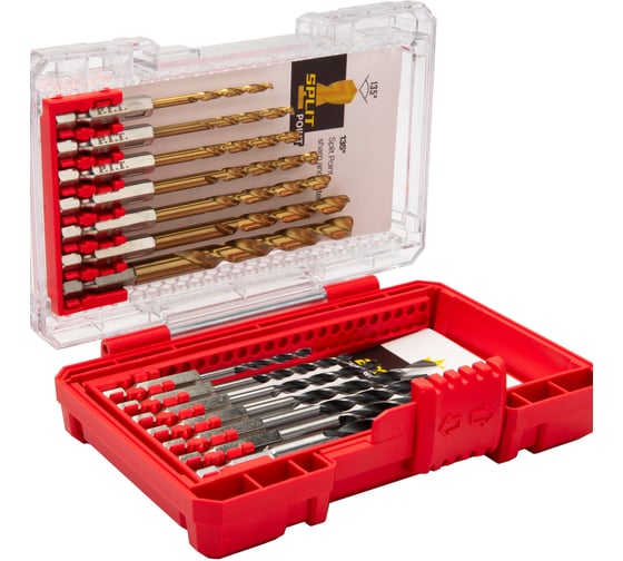 Изображение товара Набор сверл по металлу и дереву P.I.T. cерия DRUA (14 шт, хвостовик HEX 1/4"/6.35мм) ASET05-0014