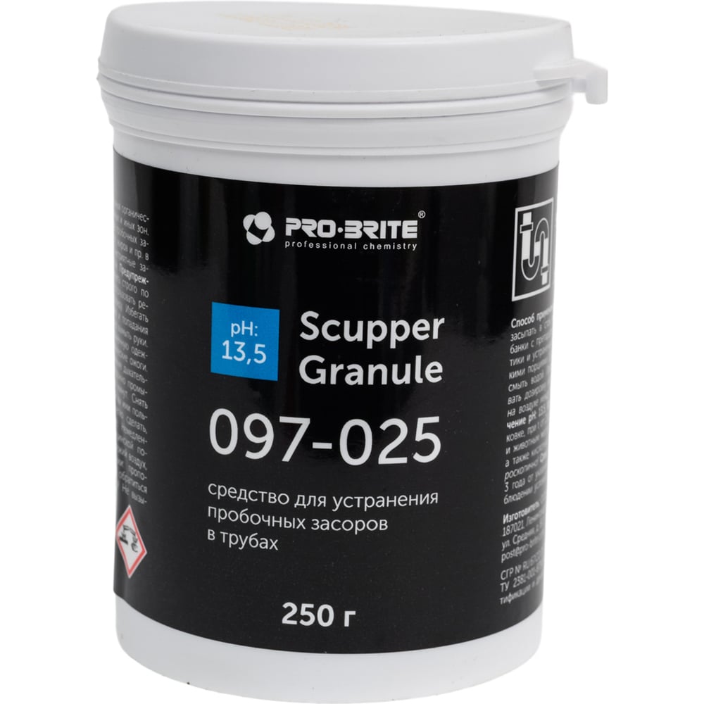 Изображение товара Щелочное чистящее средство PRO-BRITE SCUPPER GRANULE 250 мл
