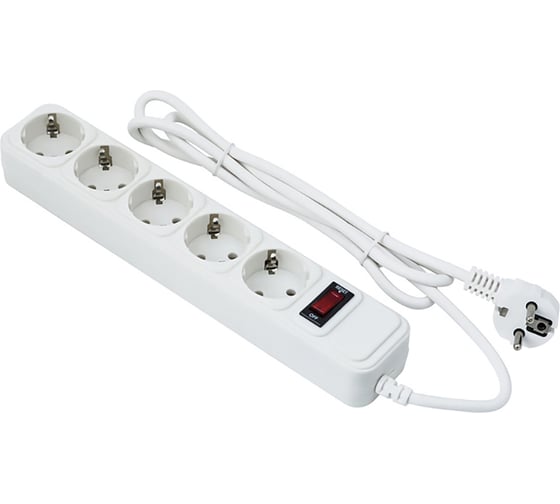 Изображение товара Сетевой фильтр ExeGate SP-5-10W 5евро с заземлением, 10м, выключатель с подсвет, белый 279182