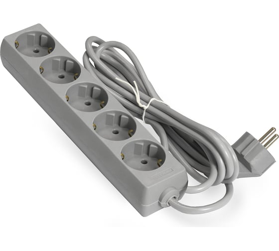 Изображение товара Удлинитель ExeGate ECE-5-3G 5 евророзеток с заземлением, 3м, серый 285823