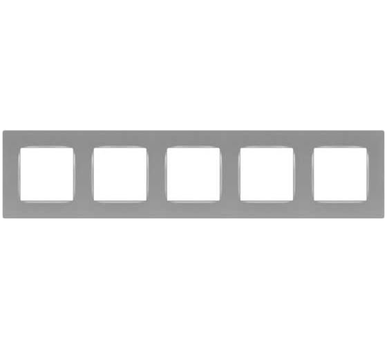 Изображение товара Рамка для розеток и выключателей ЭРА серия 12 12520503 на 5 постов, Классик, алюминий Б0067750