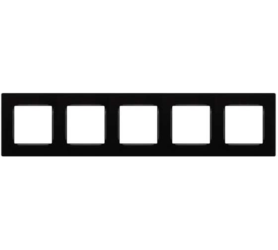 Изображение товара Рамка для розеток и выключателей ЭРА серия 12 12520506 на 5 постов, Классик, черный Б0067756