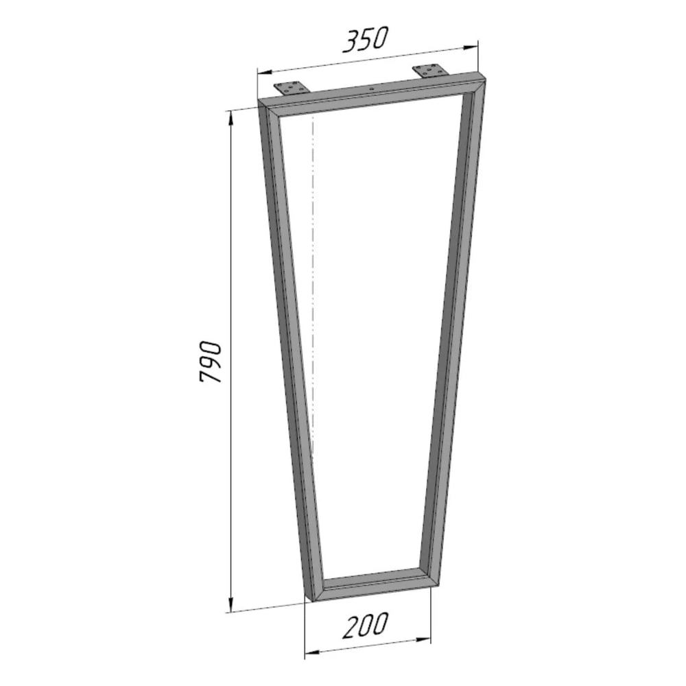 Изображение товара Подстолье для стола Parallax Трапеция Лофт золотое 790 350 40 мм