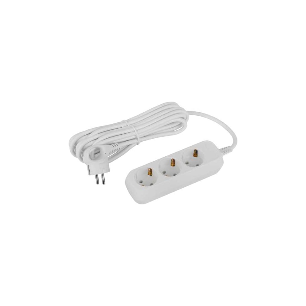 Изображение товара Удлинитель электрический ЭРА UDL16350E Greenline 3 розетки, с заземлением, 5м, ПВС, 3x1мм2 Б0065045