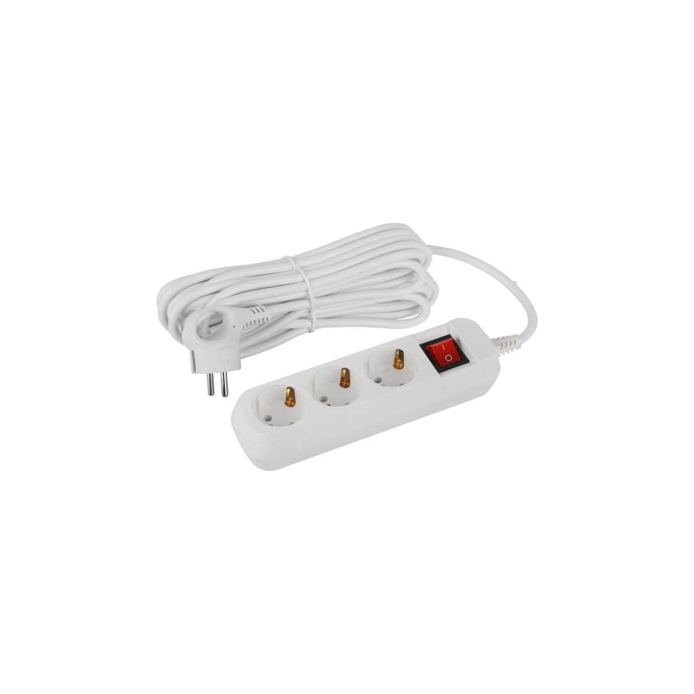 Изображение товара Удлинитель электрический ЭРА UDL16370ES Greenline 3 розетки, с заземлением, с выключателем, 7м, ПВС, 3x1мм2 Б0065012