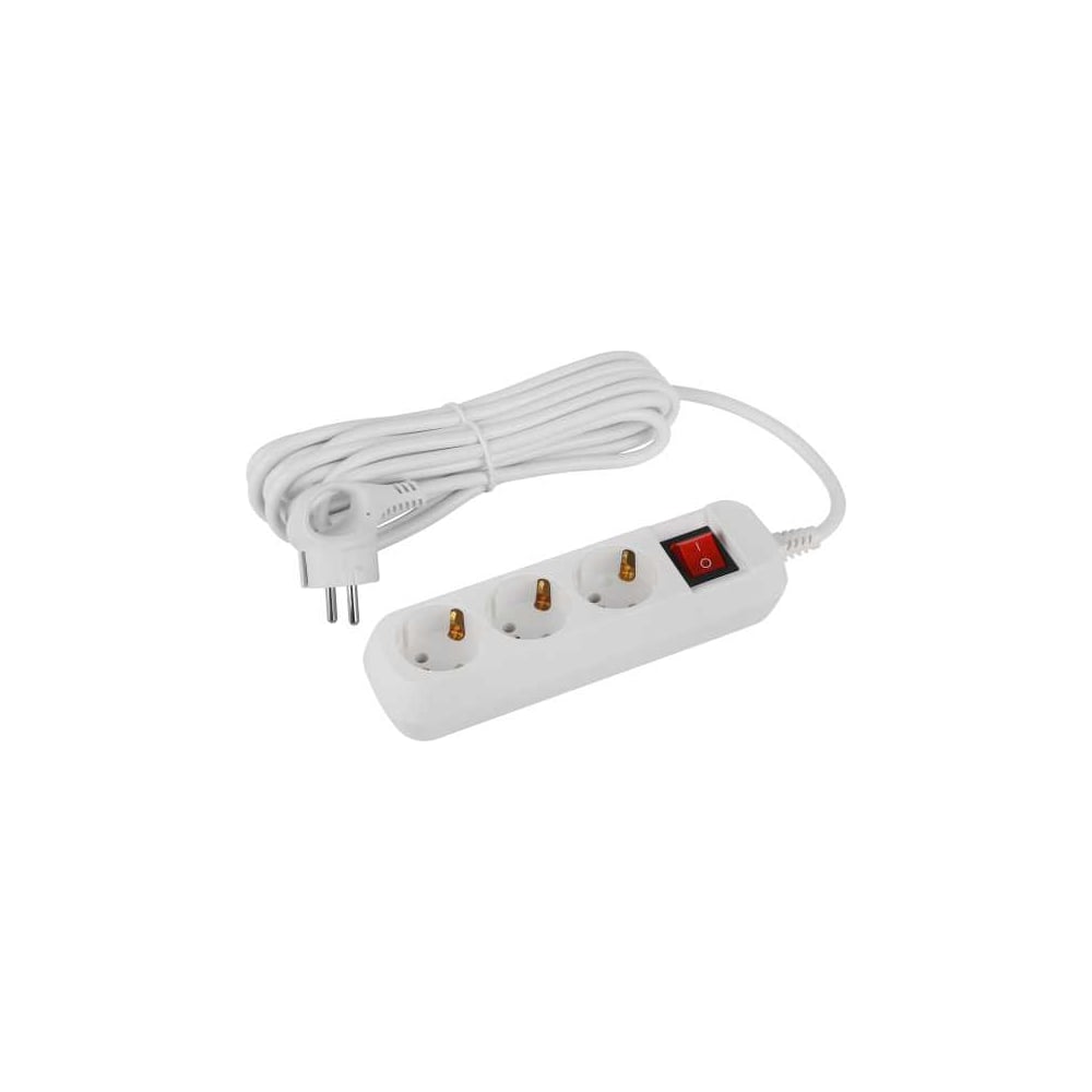 Изображение товара Удлинитель ЭРА UDL16350ES Greenline 5 м 3 розетки с заземлением