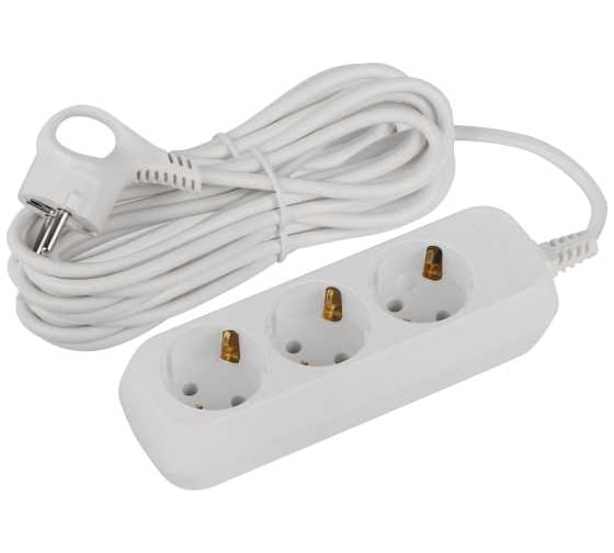 Изображение товара Удлинитель электрический ЭРА UDL16370E Greenline 3 розетки, с заземлением, 7м, ПВС, 3x1мм2 Б0065059
