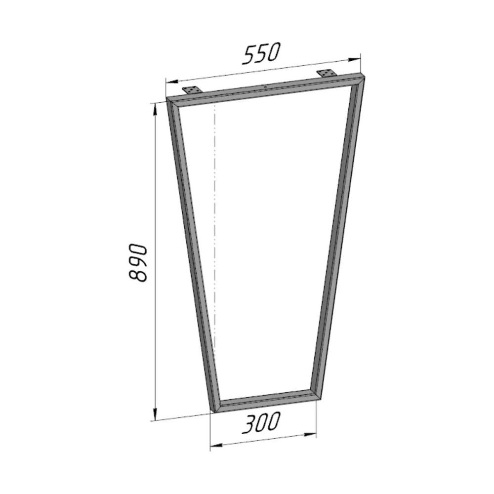 Изображение товара Подстолье для стола Parallax Трапеция Лофт 890 550 40 мм золотое металлическое