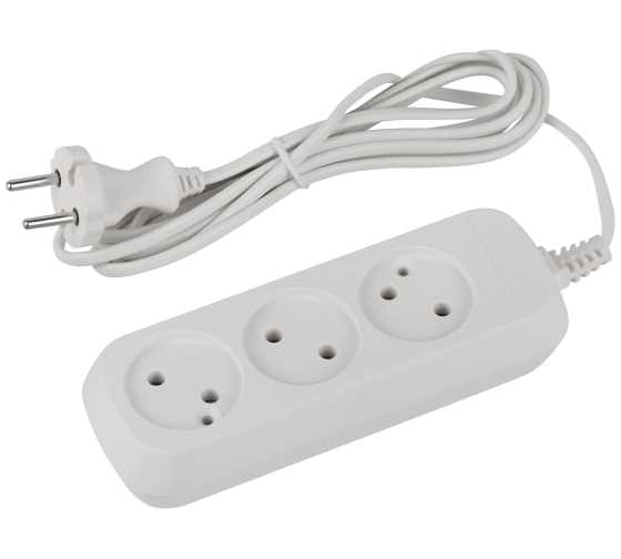 Изображение товара Удлинитель электрический ЭРА UDL6315 Greenline 3 розетки, без заземления, 1.5м, ШВВП, 2x0.75мм2 Б0065043