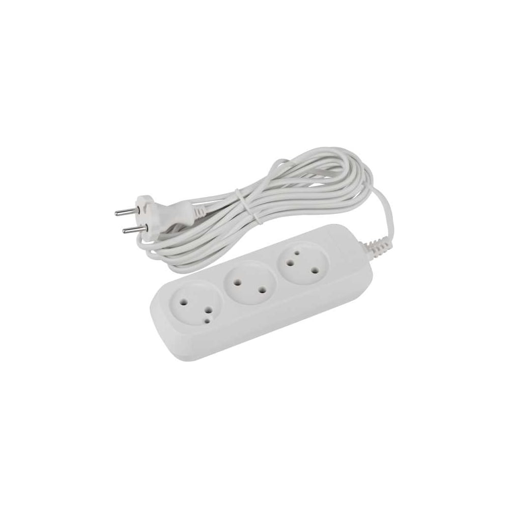 Изображение товара Удлинитель электрический ЭРА UDL6350 Greenline 3 розетки, без заземления, 5м, ШВВП, 2x0.75мм2 Б0065070