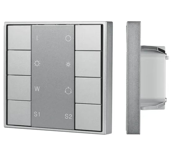 Изображение товара Кнопочная панель INTELLIGENT ARLIGHT DALI-201-23-1G-2SC-RGBW-DT8-IN Silver IARL, IP20 1шт 048220