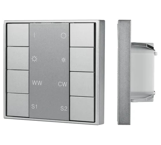 Изображение товара Кнопочная панель INTELLIGENT ARLIGHT DALI-201-23-1G-2SC-MIX-DT8-IN Silver IARL, IP20 М 1шт 048217