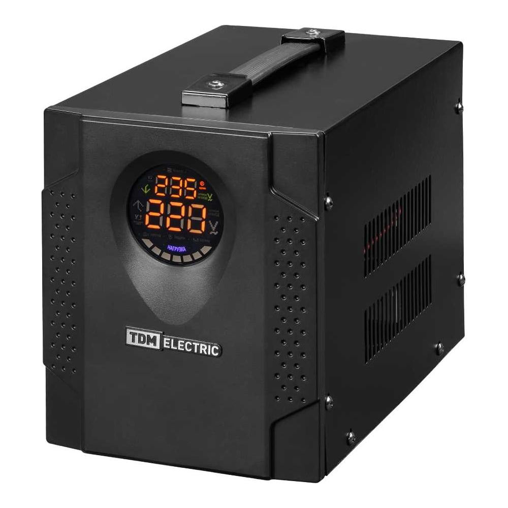 Изображение товара Стабилизатор напряжения TDM ELECTRIC СНС1-1-0,5 кВА симисторный переносной SQ1203-0001 Изображение товара Стабилизатор напряжения TDM ELECTRIC СНС1-1-0,5 кВА симисторный переносной SQ1203-0001