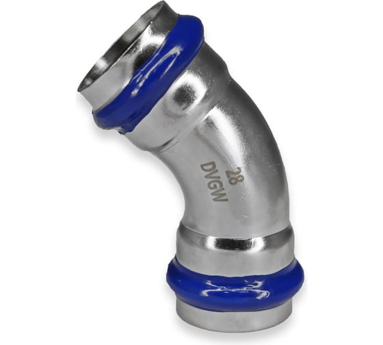 Изображение товара Угольник 45° из нержавеющей стали 22×22 для систем водоснабжения и отопления Millennium UPPN4522