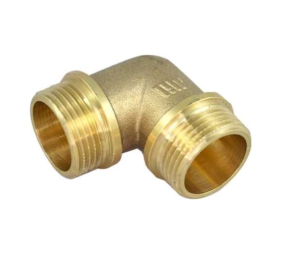 Изображение товара Угольник латунный переходной 3/4"×1/2" наружная/наружная резьба для соединения труб под углом 90° Millennium LUMM3412