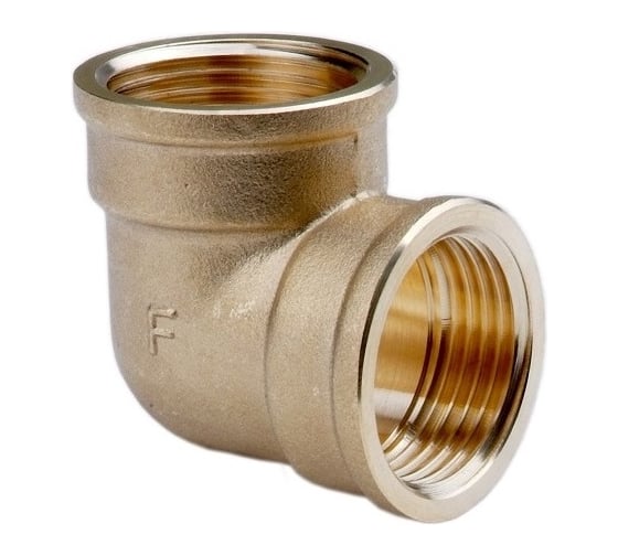 Изображение товара Угольник латунный 3/4"×3/4" внутренняя/внутренняя резьба для соединения труб под углом 90° Millennium LUFF3434