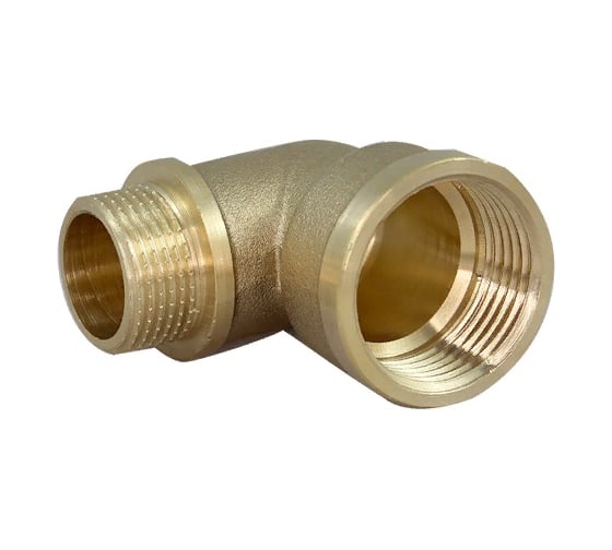 Изображение товара Угольник латунный 1 1/2"×1 1/2" внутренняя/наружная резьба для соединения труб под углом 90° Millennium LUFM4040