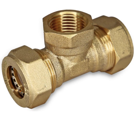 Изображение товара Тройник для гофрированных труб из нержавеющей стали Millennium 15x1/2x15 с внутренней резьбой TNF1215