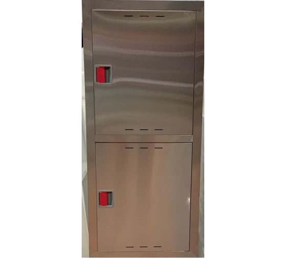 Изображение товара Пожарный шкаф ООО Метинтергрупп ШПКО-320 ВЗ нержавеющий шлифованный евро-ручка 4687201760528