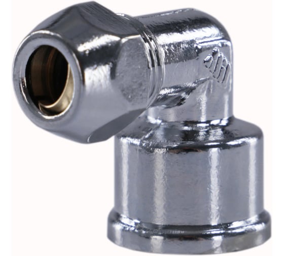 Изображение товара Цанга угловая хромированная 10×1/2" с внутренней резьбой для подключения труб водоснабжения Millennium XUF1012