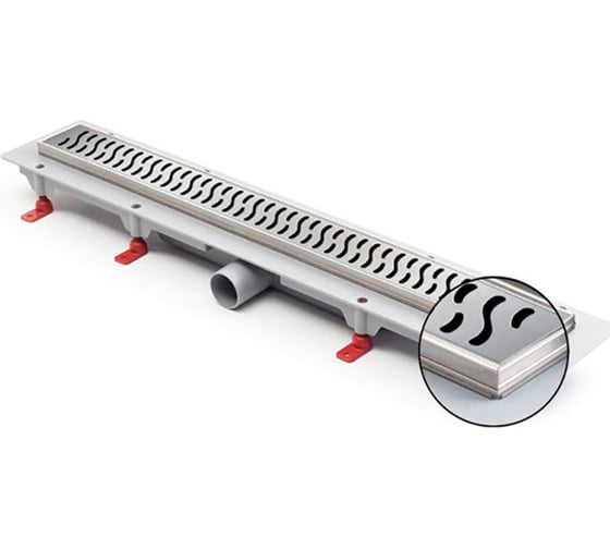 Изображение товара Водоотводящий пластиковый желоб Azario D40 боковой слив, с решеткой Harmony 550 мм AZCH550H 00068228