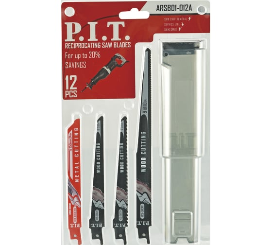Изображение товара Набор полотен P.I.T. для сабельной пилы 12шт ARSB01-012A