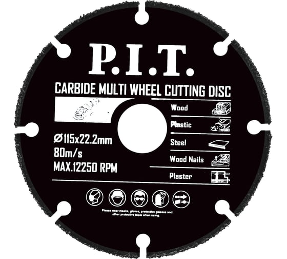 Изображение товара Диск отрезной по дереву для УШМ P.I.T. 115x22.2x1.2 мм 3T ACTW07-0115