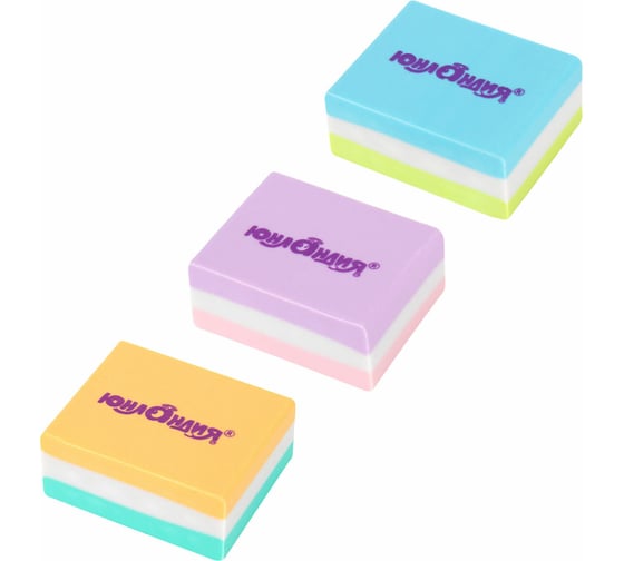 Изображение товара Ластик ЮНЛАНДИЯ Square 30x24x13 мм, прямоугольный, пастельные цвета ассорти 272673