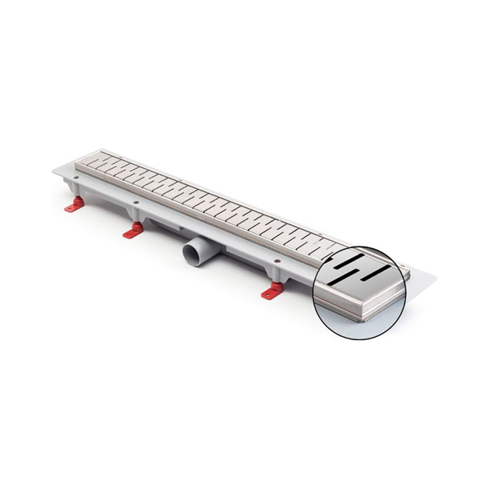 Изображение товара Водоотводящий пластиковый желоб Azario D40 боковой слив 750 мм с решеткой