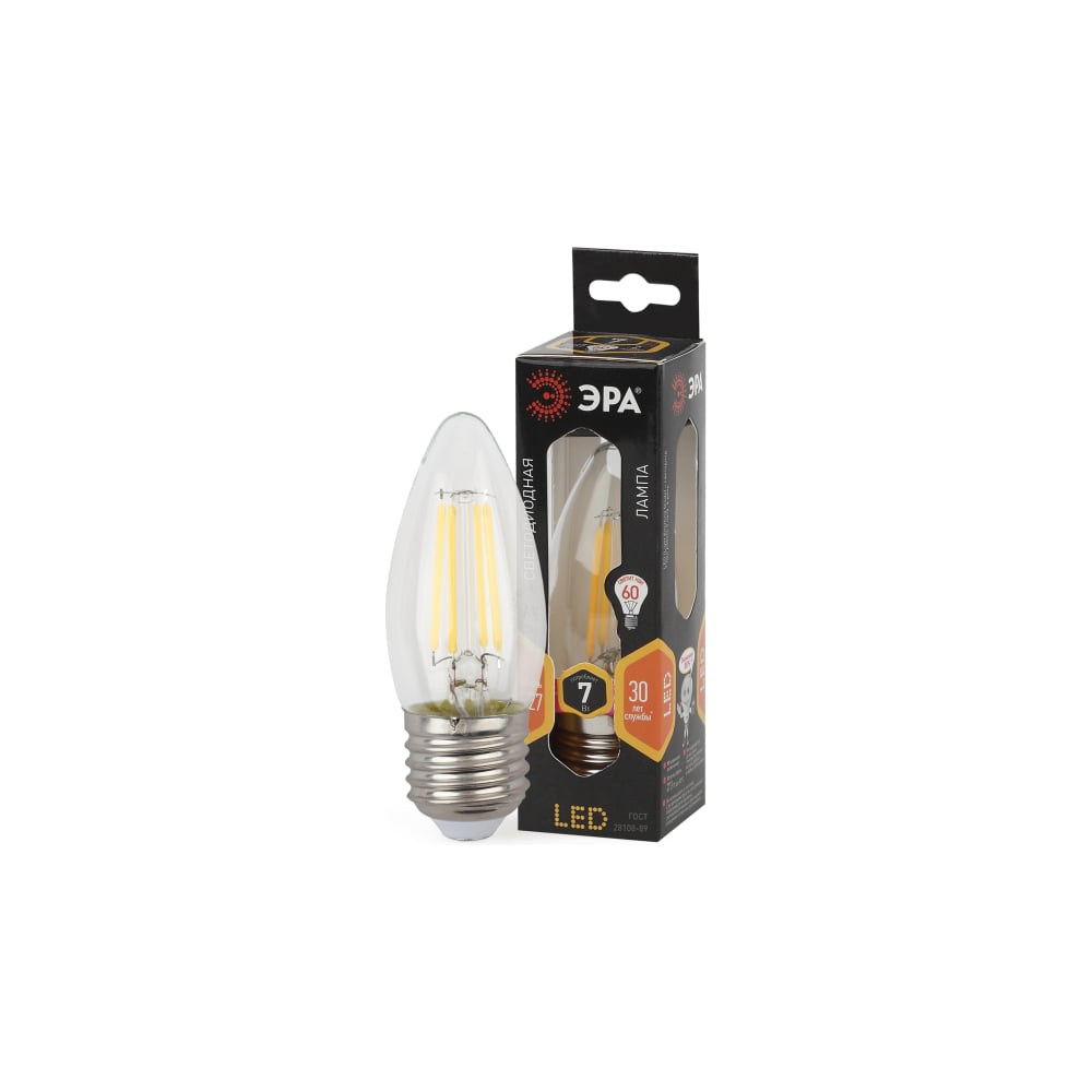 Изображение товара Набор 3 светодиодных лампочек ЭРА G LED B357W827E27 для общего освещения теплый белый