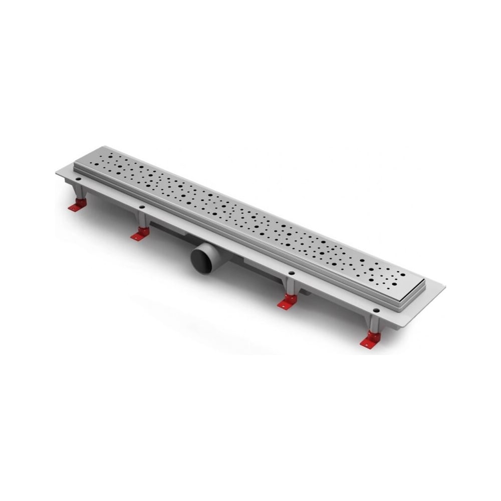 Изображение товара Водоотводящий пластиковый желоб Azario D40 боковой слив с решеткой Drops 550 мм