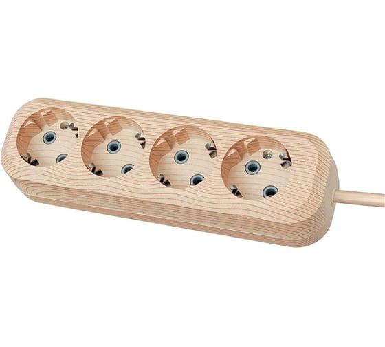 Изображение товара Удлинитель сетевой TDM ELECTRIC 4 розетки, 5 метров, ПВС 3х1мм2 Эко (сосна) 16А 250В SQ1303-2012