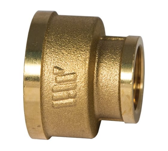 Изображение товара Муфта латунная никелированная переходная 1 1/2"×3/4" с внутренней/внутренней резьбой для соединения труб разного диаметра Millennium LMFF4034