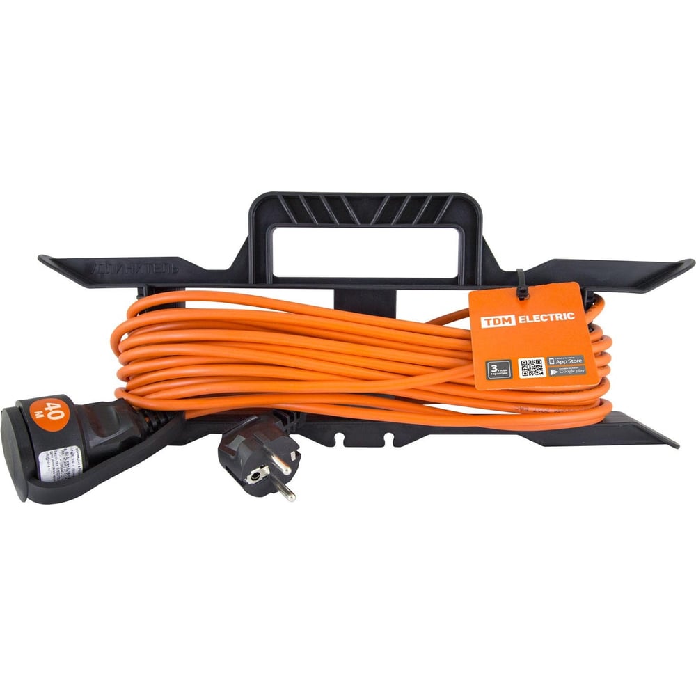 Силовой удлинитель-шнур TDM, цвет оранжевый