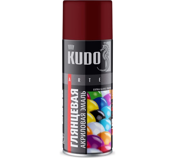 Изображение товара Эмаль универсальная акриловая KUDO RAL 3011 вишнёвая высокоглянцевая KU-A3011