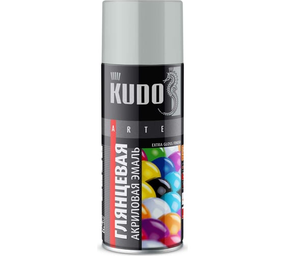 Изображение товара Эмаль универсальная акриловая KUDO RAL 7035 светло-серая высокоглянцевая 520 мл KU-A7035