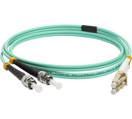 Изображение товара Оптический патч-корд LANMASTER дуплексный, LC/PC-ST/PC, OM3, LSZH, 2.0 м LAN-2LC-2ST/OM3-2.0