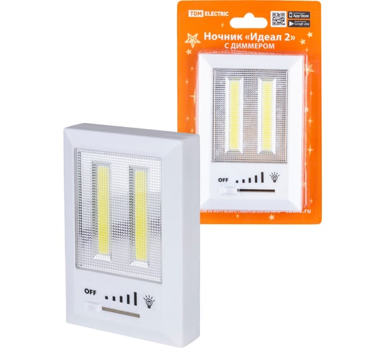 Изображение товара Ночник TDM ELECTRIC "Идеал 2", 3 Вт, 4хААА, диммер, магнит, SQ0357-0126
