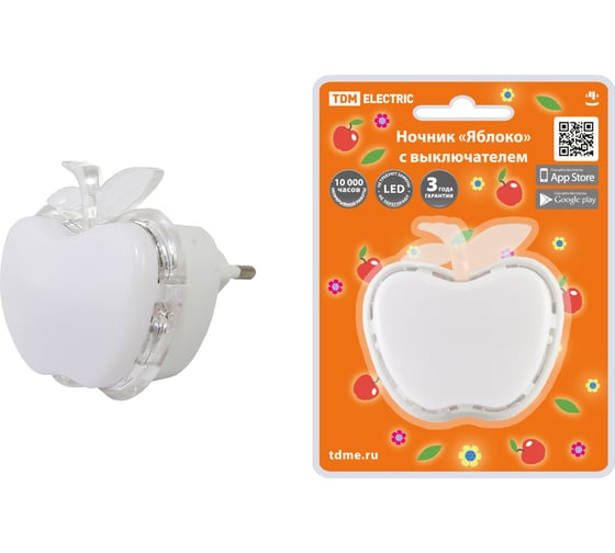 Изображение товара Ночник TDM ELECTRIC "Яблоко" с выключателем, 0,3 Вт, 220 В SQ0357-0033