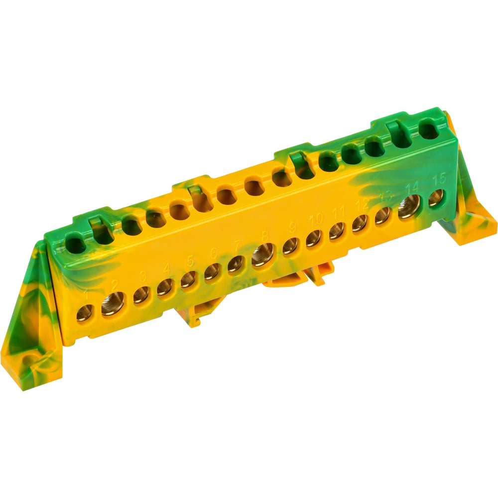 Изображение товара Шина заземления IEK TEKFOR PE комбинированный изолятор 15 проводников